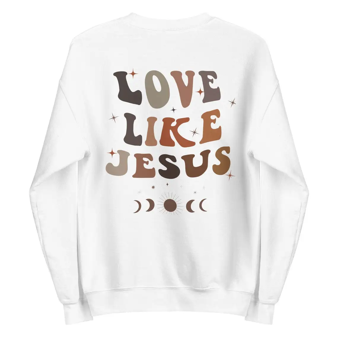 Colored Love Like Jesus Sweatshirt Vintage Women Long Sleeve Jumper Christian Bible Pullovers Streetwear