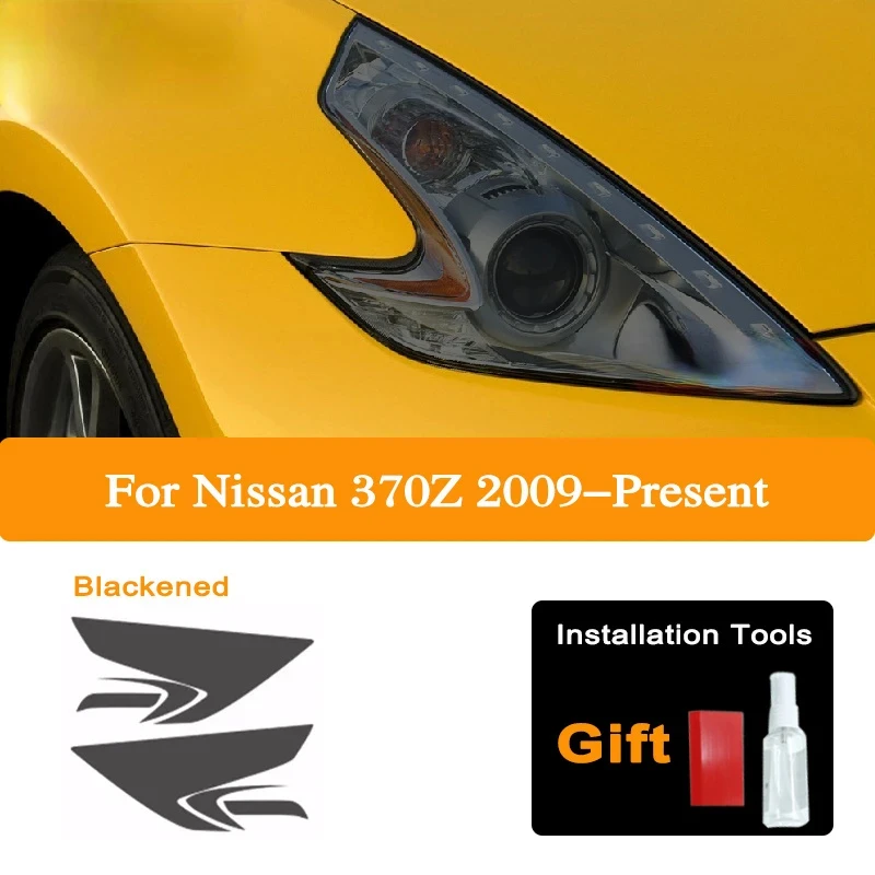 For Nissan 370Z Nismo 2009-On HD Automobile Headlamp Protective Film Black Plastic Transparent TPU Sticker Auto Accessories