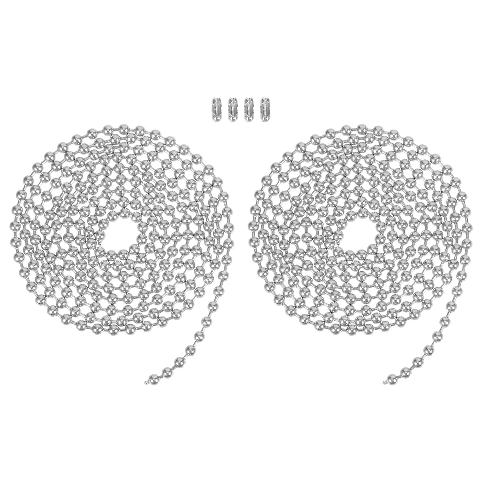 

Silver Stainless Steel Bead Chains Bulk 2 Sets Jewelry Making Dog Tag Chain Fine Workmanship Necklace Bracelet Key