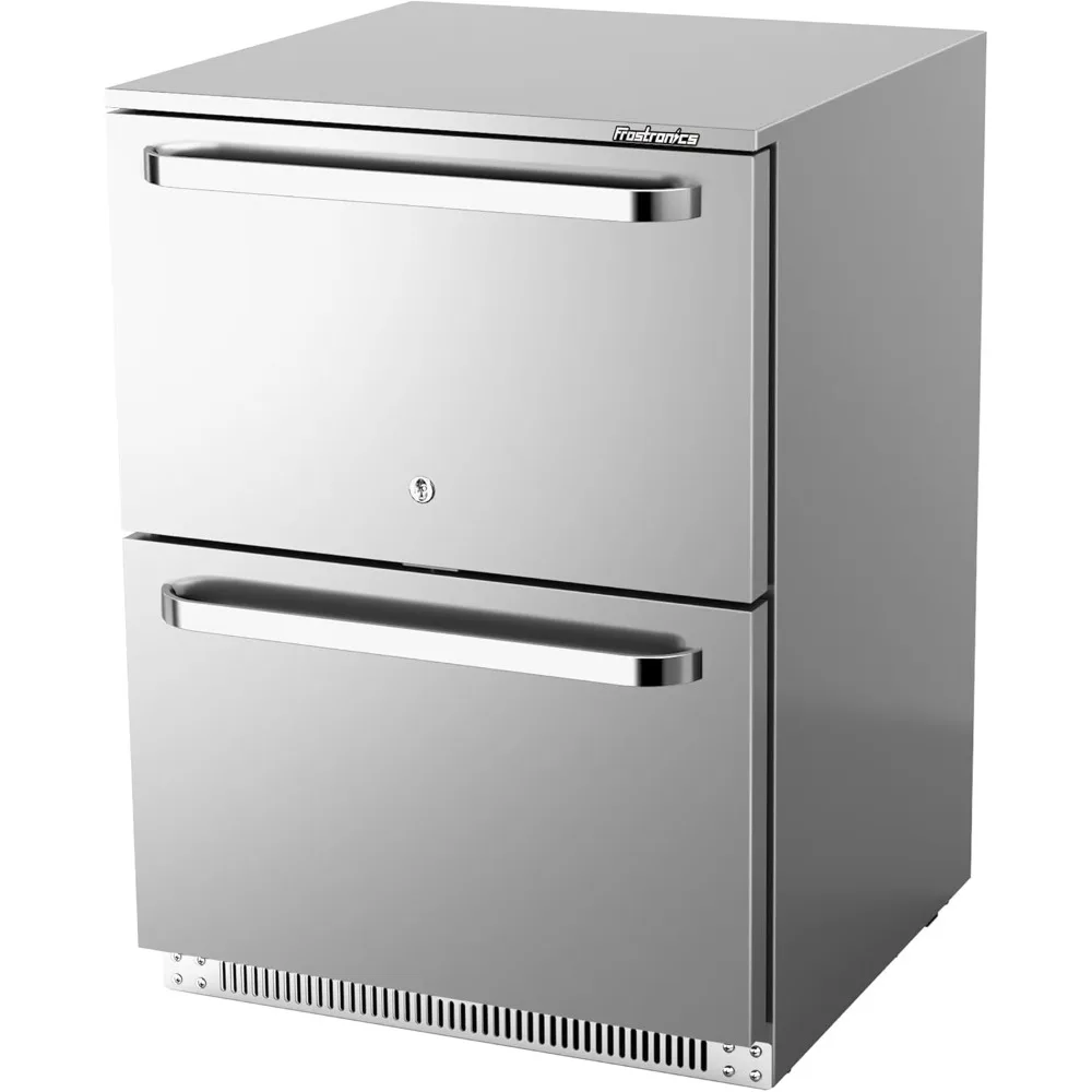 24 Inch 186 cans Outdoor Drawer Refrigerator, 5.47 cu. ft. Built-In Outdoor Drawer Beverage Cooler