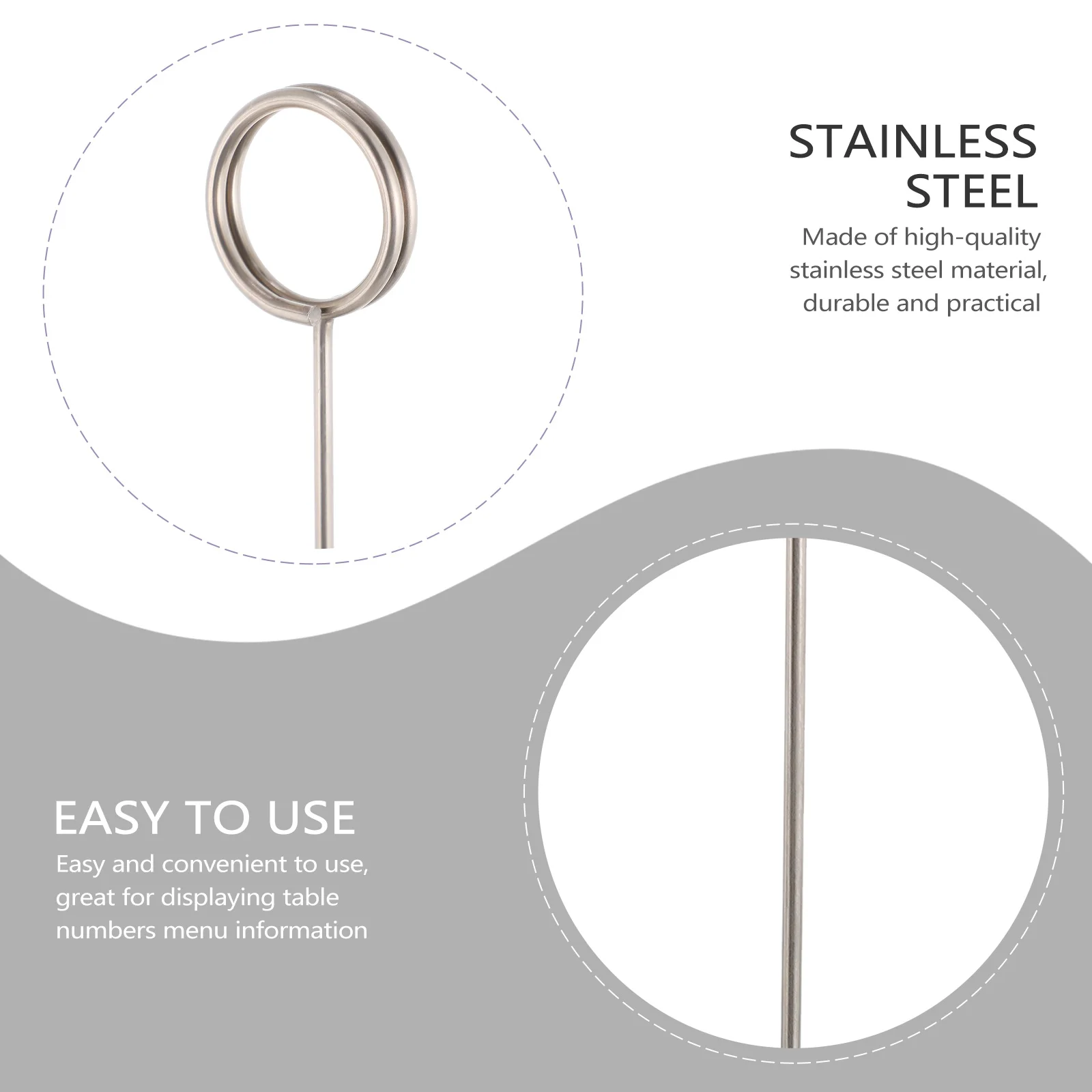 

5Pcs Table Holder Stainless Table Cards Holder Steel Clamp Signage Tent Cards Plate Stand for Restaurant Banquet