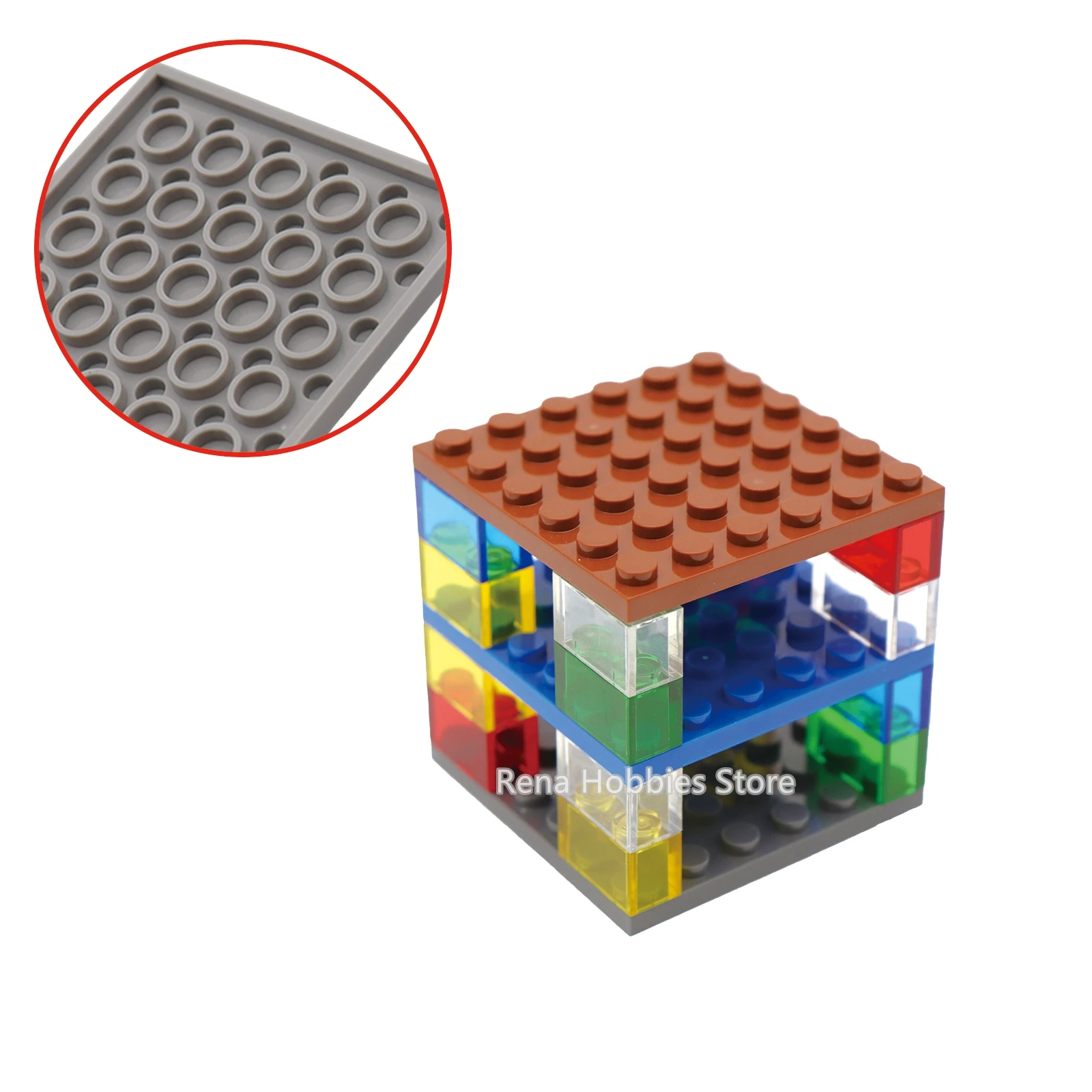 20PCS 3958 Small Base Plate 6x6 Dots Moc Creative DIY Building Blocks Bricks Assemble Constructions Toys for Hobbyists