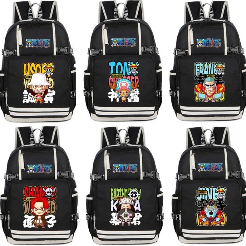 Anime Q Version Nautical King Luffy Sauron Qiaoba Ace White Beard Schoolbag Male and Female Junior High School Student Backpack