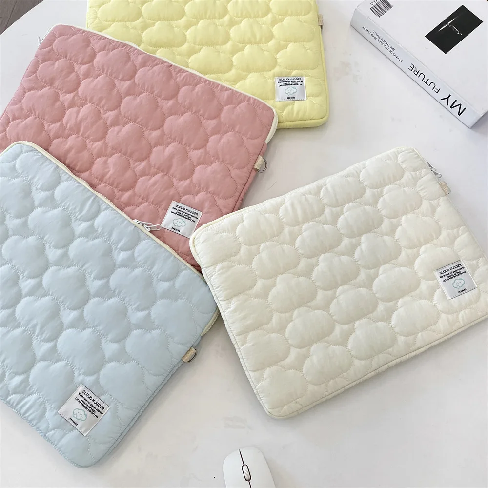Cute Cloud‑Embroidered Tablet Sleeve, Multi‑Size Storage Bag for IPad 11‑Inch and 11/13/15‑Inch Notebook Computer