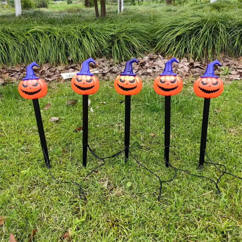 Imagem -04 - Outdoor Impermeável Halloween Pumpkin Lamp Luzes Solares Feriado Jardim Luzes Led Terra Plug Decorações Gramado 665 2024