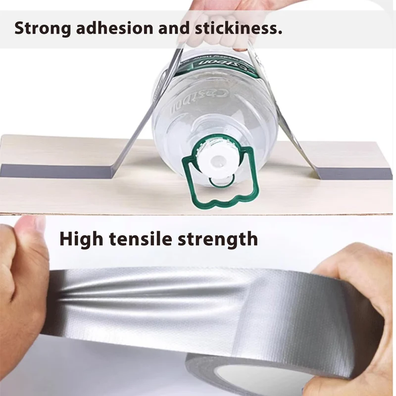 20/40/60mm Silver Duct Tape Waterproof Weather Hand Tearable Duct Tape For Indoor Outdoor Emergency Repair Sealing Wire Bundling