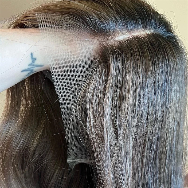 

Mix Color Body Wave Synthetic Wigs Chestnut Brown Lowlights HD Transparent Lace Wigs High Density Fiber Glueless Hd Woman Hairs