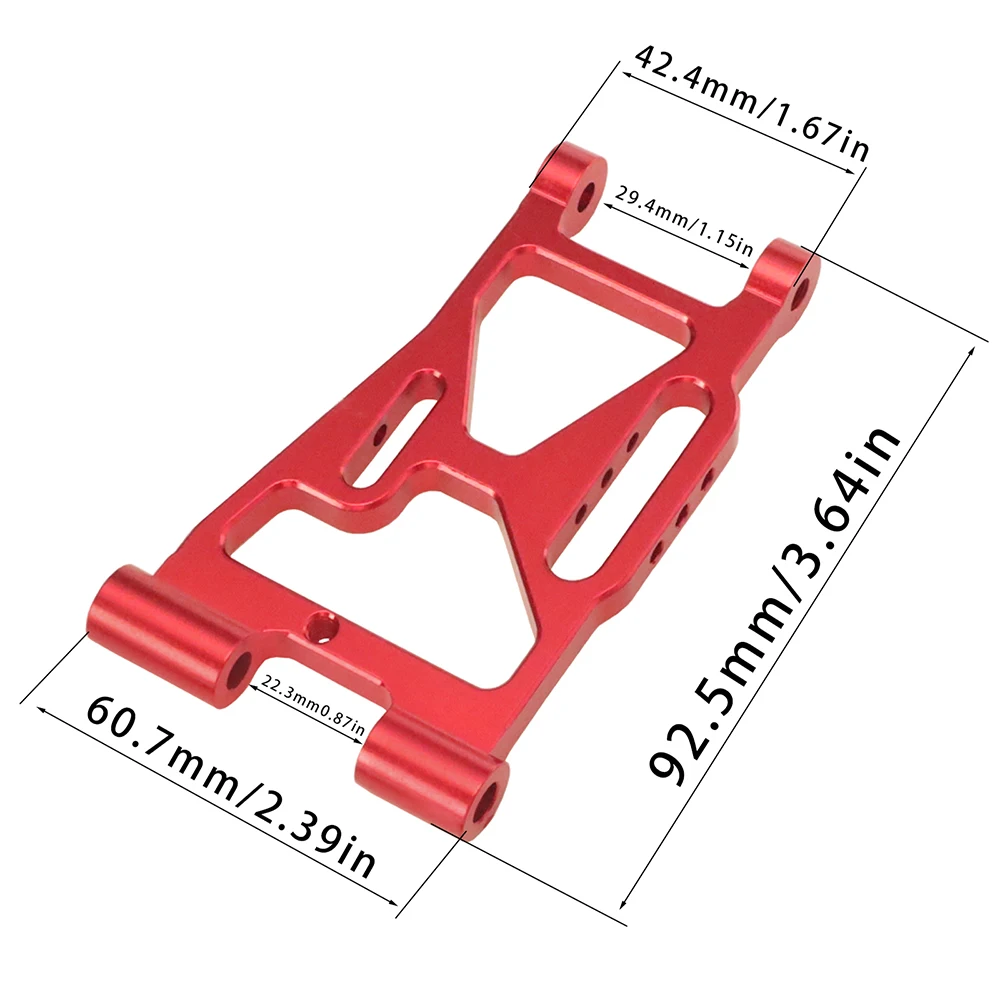 MJX Hyper Go 1/7 7303 RC Brazo de control inferior delantero de coche, piezas de mejora de metal P73220, repuesto para juego de varillaje de dirección de suspensión