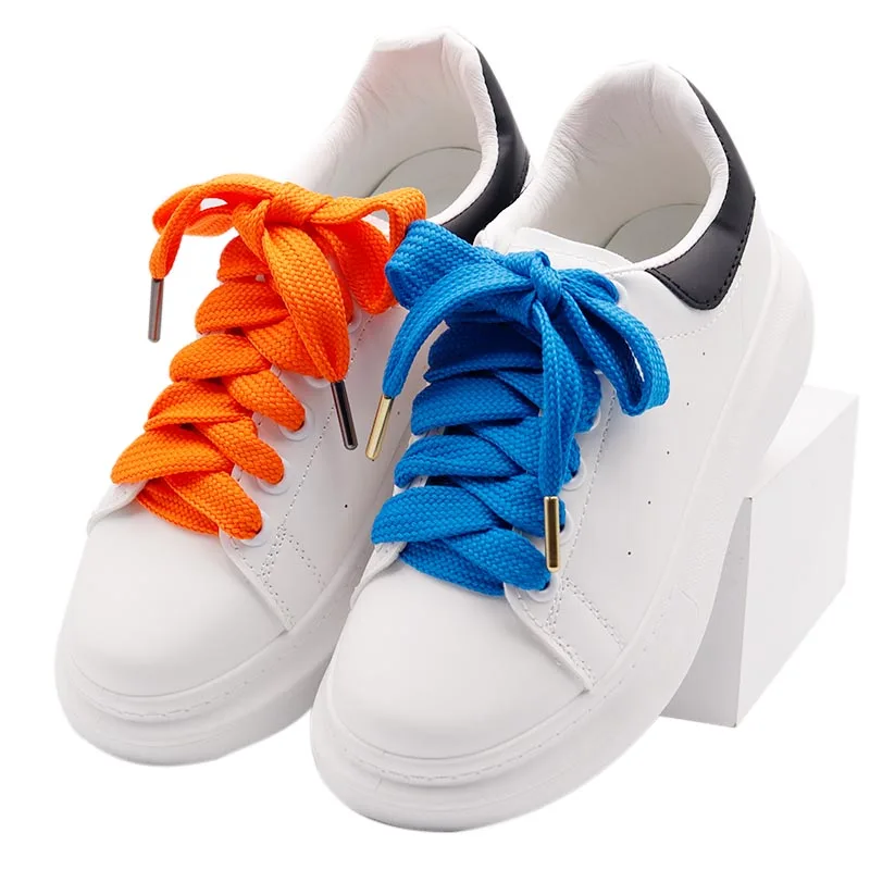 Coolstring Extro Wide 18mm Width Double Layer Laces Solid Color Flat Shoes Strings for Air Sneaker Queen Force Fat Shoelaces
