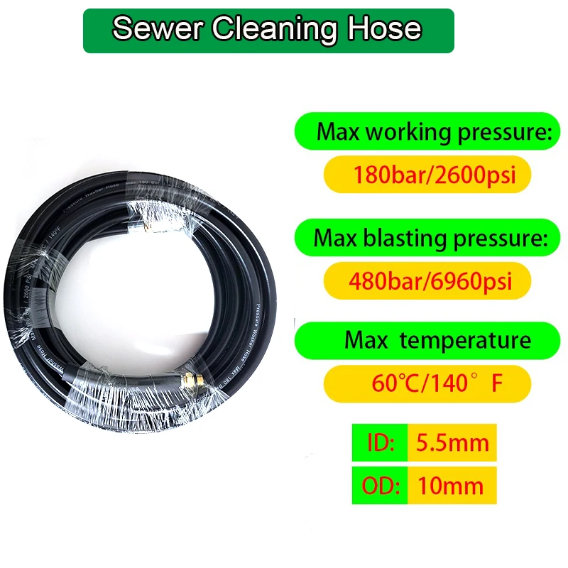 9Types Brass Connectors Explosion-Proof Sewer Drain Cleaning Hose Kit, Heavy Duty Pressure Resistant Jet Pipe Fit Karcher 10/20M