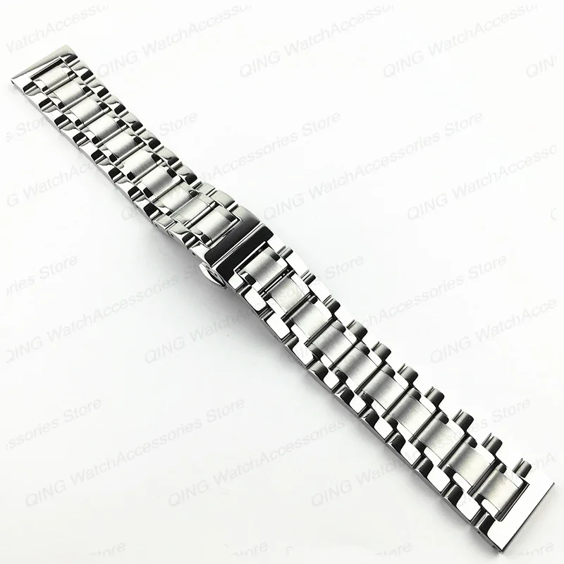 Arc Flat End Solid Stainless Steel Watchband for Tissot Butterfly Clasp Strap 12 13 14 15 16 17 18 19 20 21 22 23 24mm Universal