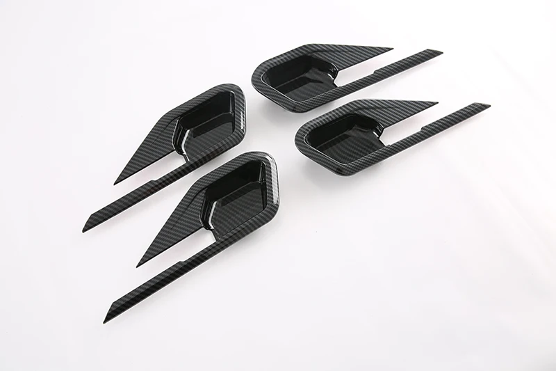 For SsangYong Torres (J100) 2022 2023 Carbon Fiber Style Inner Door Handle Cover Catch Bowl Trim Insert Bezel Frame Garnish