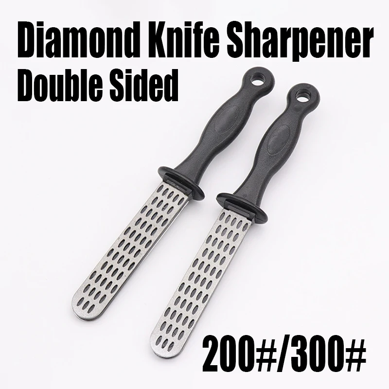 

1PCS Double Sided Diamond Knife Sharpener 200/300 Grit Portable Grindstone Reticular Grinding Tool Sharpening Kitchen Knife