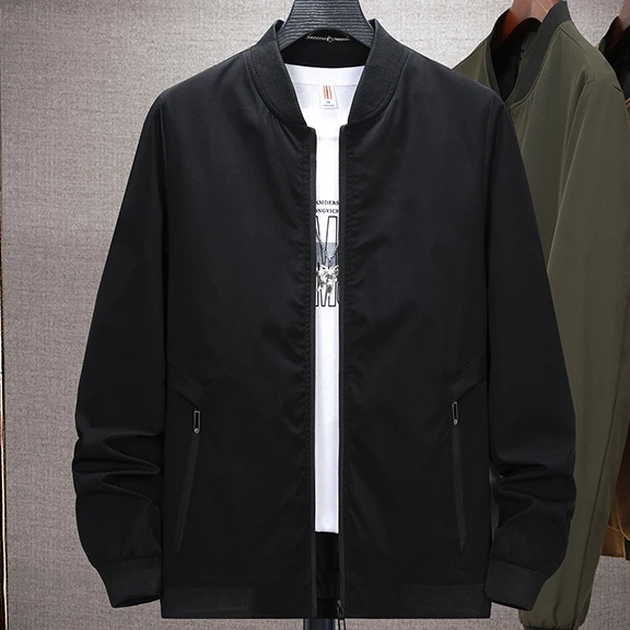 حجم كبير الرجال سترة سوداء معطف الخريف الشتاء سترة طويلة الأكمام 5XL 6XL 7XL 8XL ملابس خارجية فضفاضة غير رسمية كبيرة الحجم الرجال الملابس #3