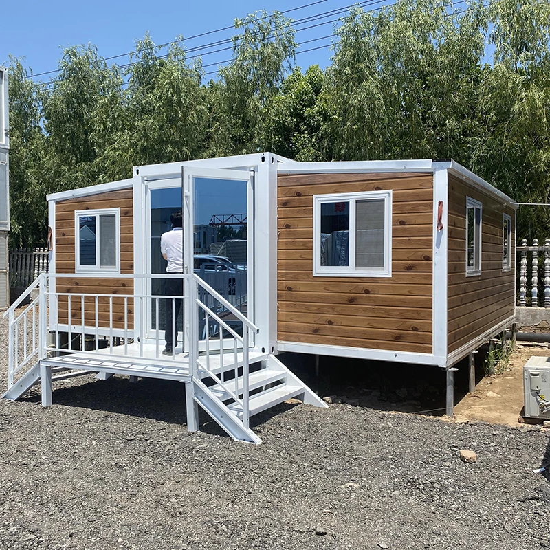 Customized 3 Bedrooms Folding House - 35FT Steel Frame Expanded Kitchen Bathroom Double-layer Container Home