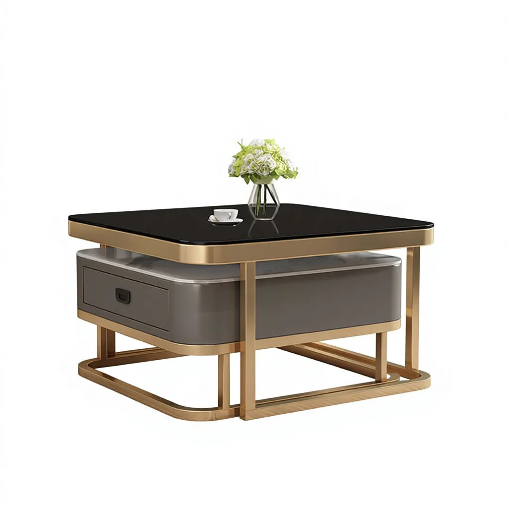# Trending Modern Minimalist Coffee Table Stone Slab Premium Look Compact Living Room Coffee Table for Small Spaces