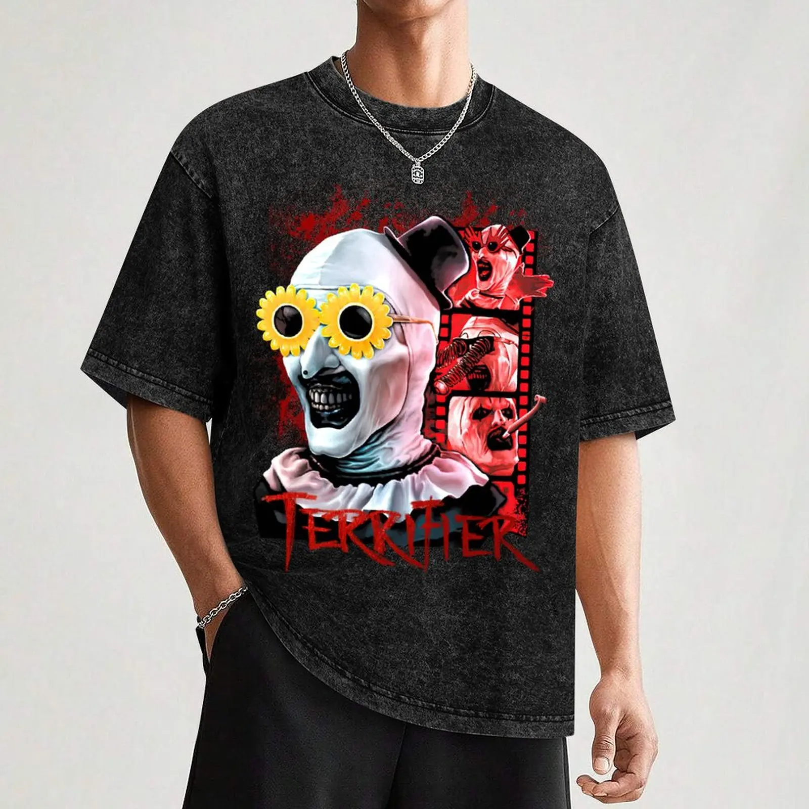 Horror Terrifier Film T-Shirt Fashion Simple Casual Tee Shirt