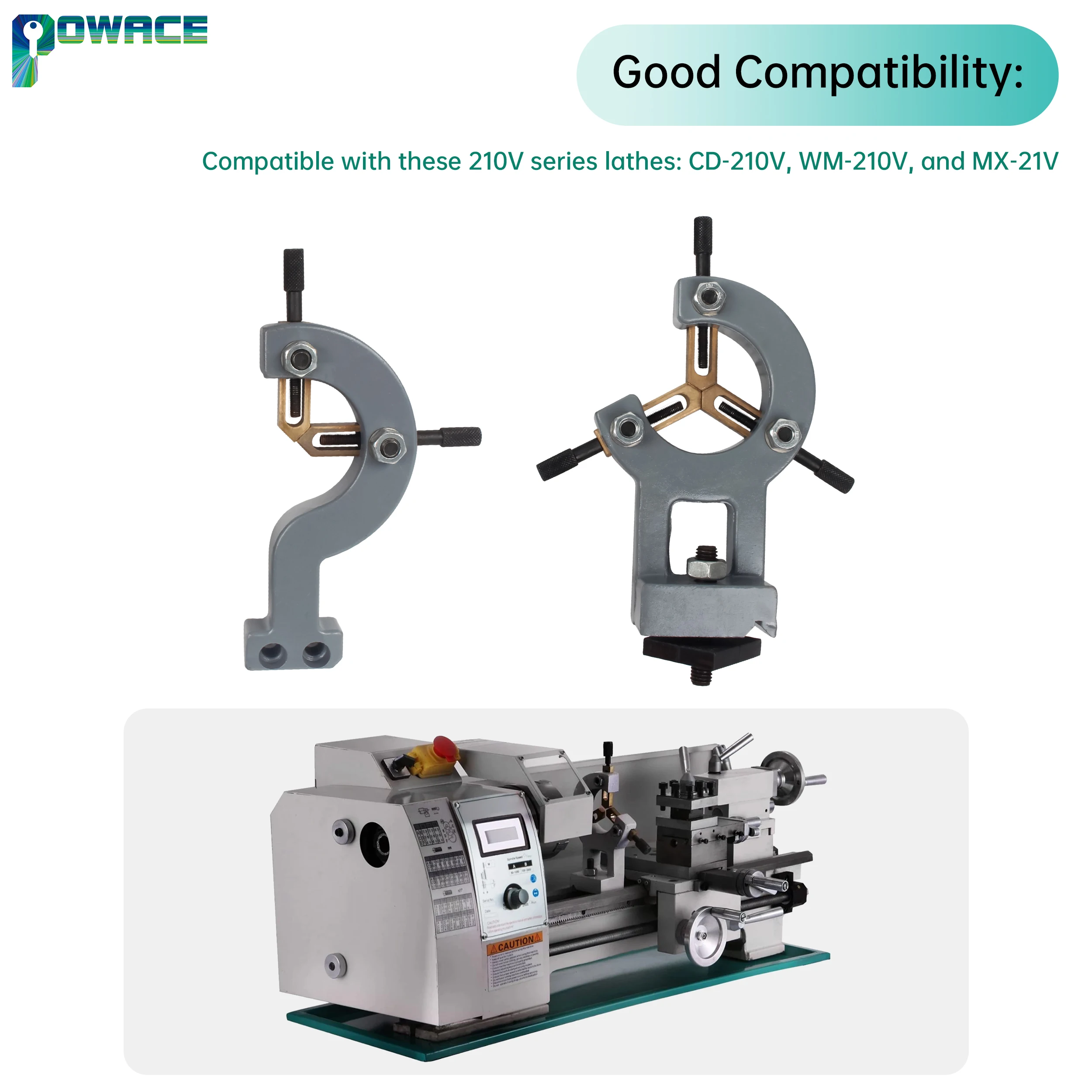 Lathe Centre Frame Steady Rest Clamp Fixtrue Support for Lathe WM210 CD210V MX210V BHC210 HS210 JY210V CTC210