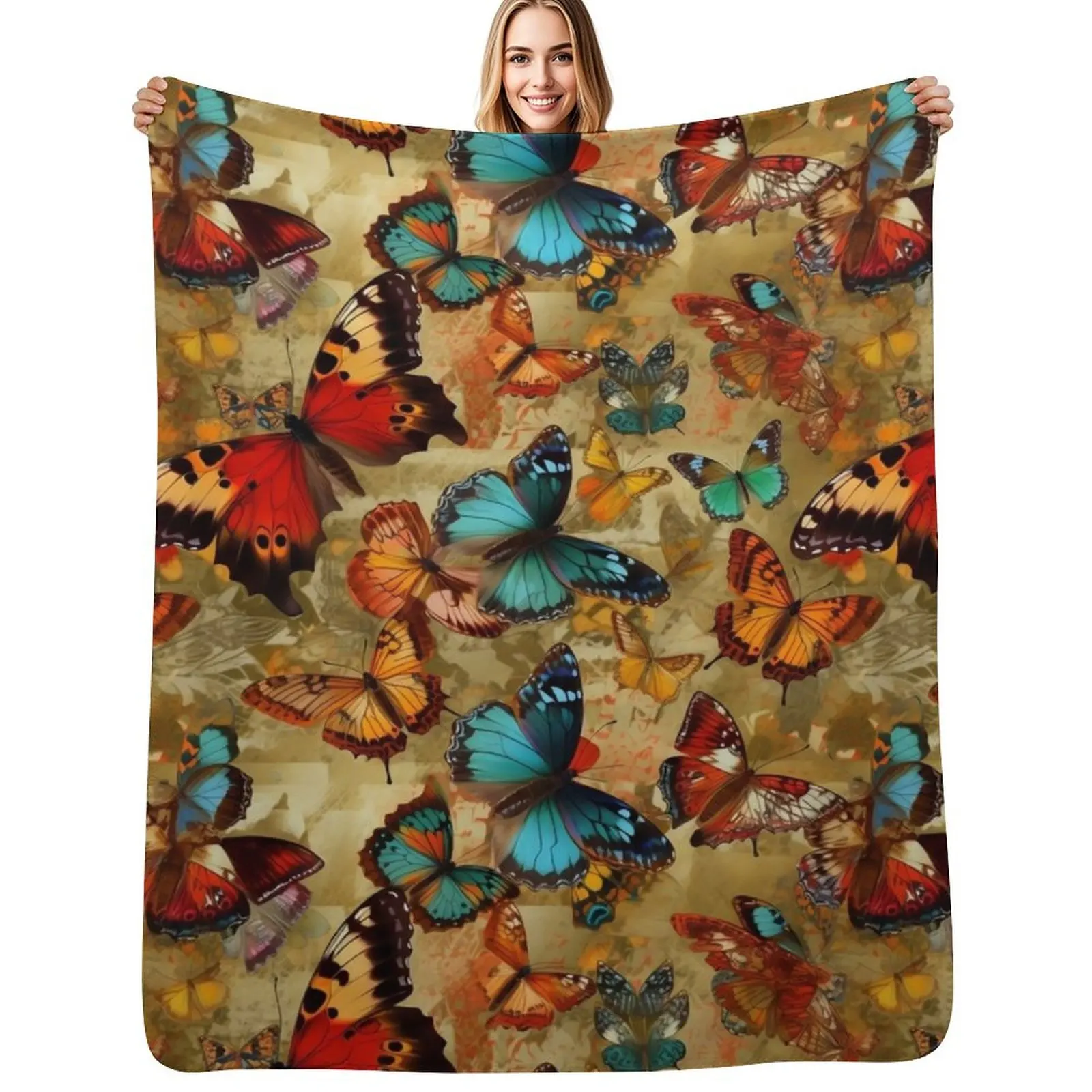 

Embrace the Beauty of Bold Colors with Butterfly Prints Throw Blanket Thins Quilt Multi-Purpose halloween Blankets