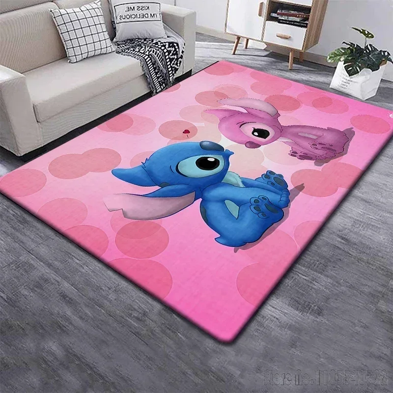 Disney Stitch Animation Rug Carpets 120x160cm Decor for Living Room Children's Bedroom Sofa Bathroom Kids Floor Mat