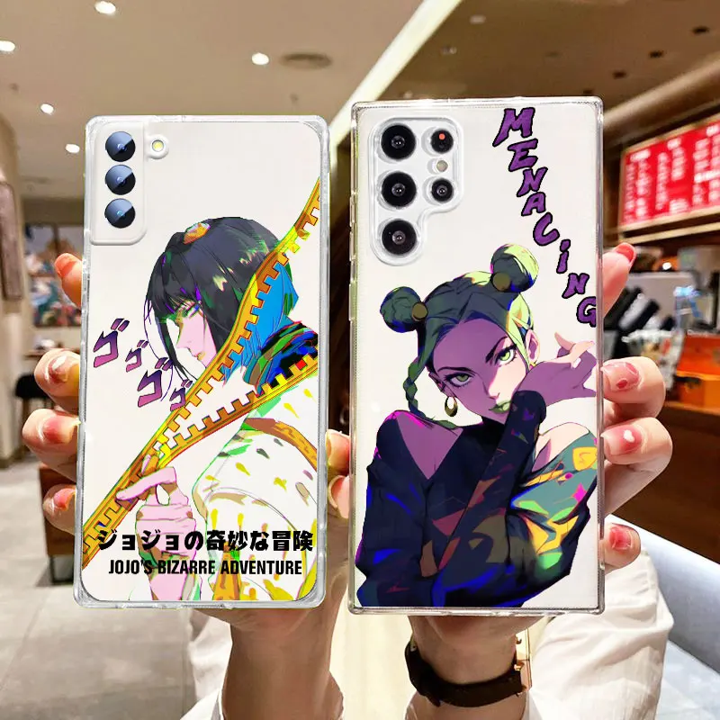 JOJO Animation For Samsung Galaxy S24 S23 S22 S21 S20 FE Ultra Plus S10 Lite 5G Transparent Phone Case