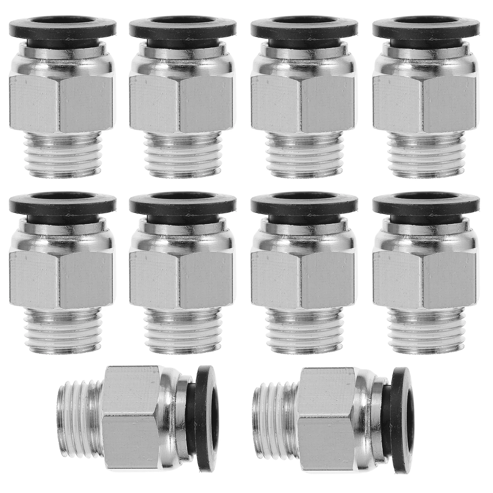 

10pcs Pneumatic Connectors Air Fittings Push Tube Quick Hose Connectors Straight Firm Industrial Applications Durability