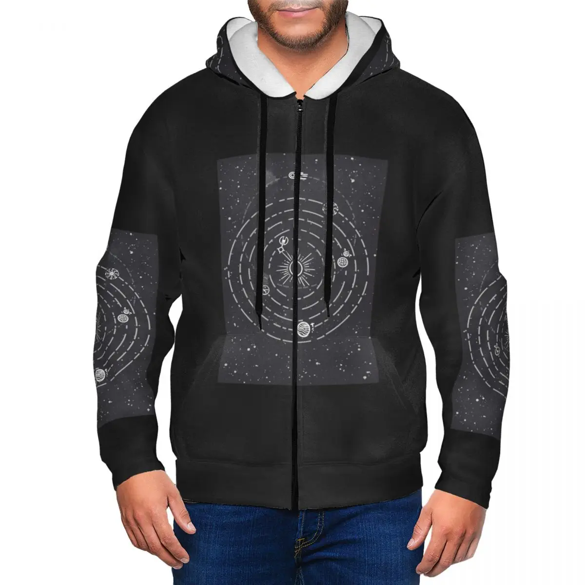Outer Wilds Solar System Zipper Hoodie Harajuku Pullover Autumn Winter Men's Women's Sweatshirt Long Sleeve Tops