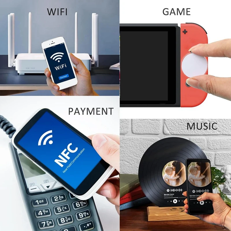 55Pcs Nfc Tag Round NFC 215 Tag Rewritable NFC Coin Cards Compatible NFC Enabled Mobile Devices