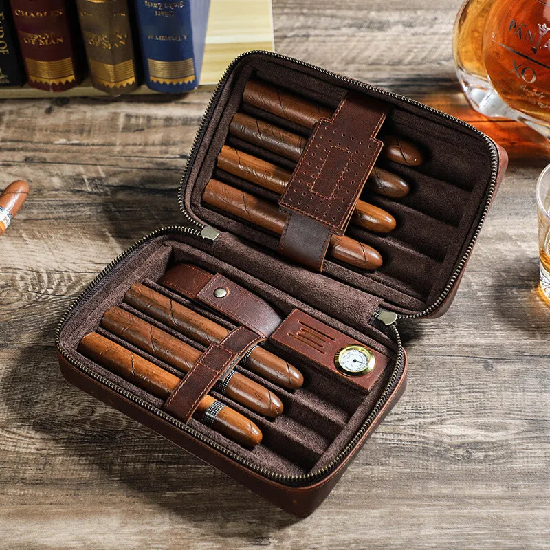 

Portable Leather Cigar Box, Cigar Storage Box, Travel, Pack of 7