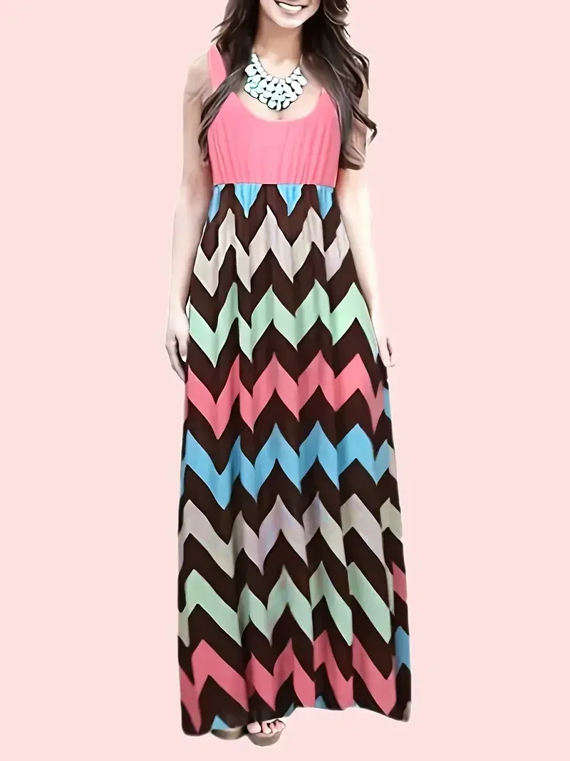 S-XXXL Women's Spring and Autumn New Fashionable Style Long Dress Beach Tank Dress Ladies Casual Sleeveless Long Party Dress
