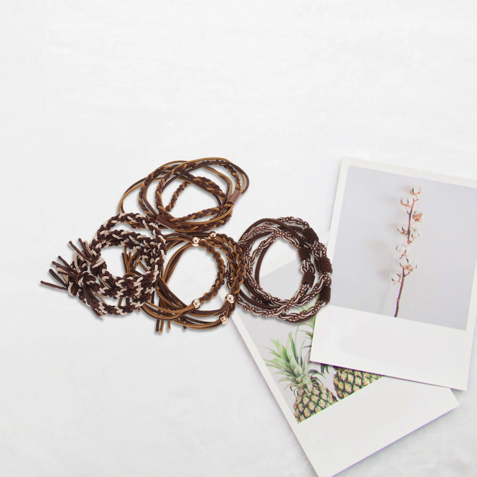 

1Set Boho Hair Ties Bracelets Adjustable Nodamage Woven Design Cute Accessory for Women Multioccasion Use Hair Ties No Damage