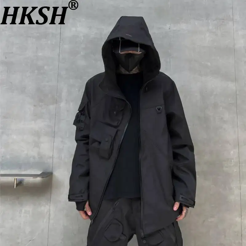 

HKSH Autumn Winter New Men Tide Dark Yamamoto Safari Style Loose Jacket Trendy High Street Casual Tactical Workwear Coat HK20703