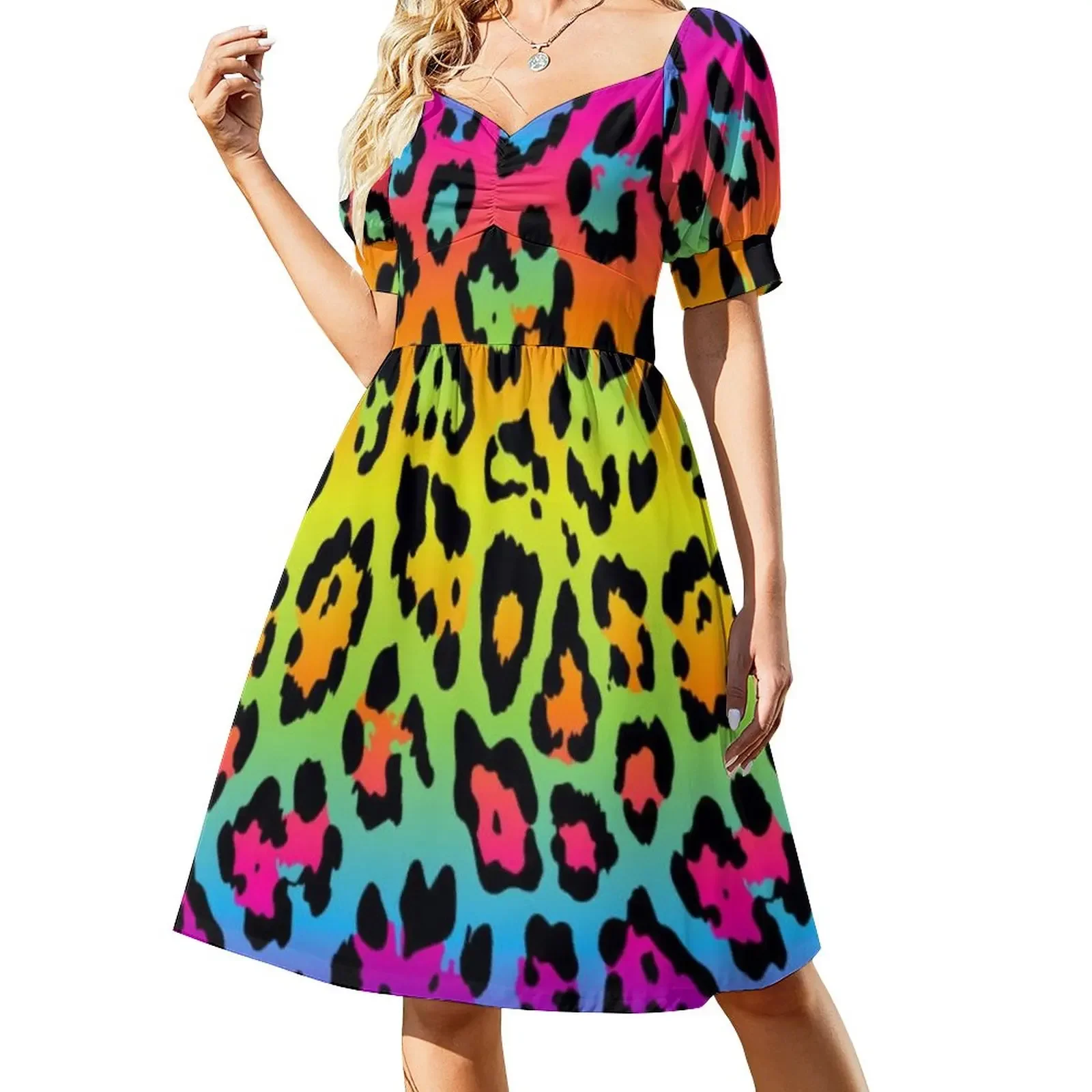 

Rainbow Leopard Print Sleeveless Dress dress for women 2024 ladies dresses for women 2024 birthday dress for women luxury 2024