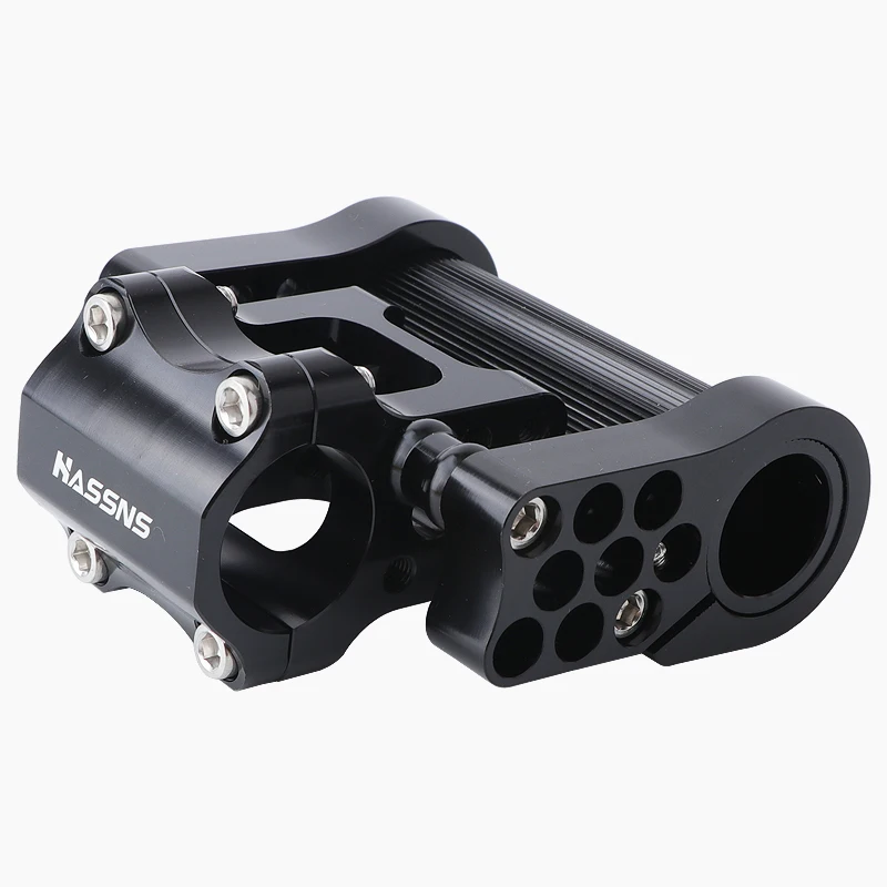 HASSNS Folding Bike Stem Mountain Bike Handlebar Double Stem Bicycle Table 25.4/31.8MM Handle Bar Cycling Adjustable Short Power