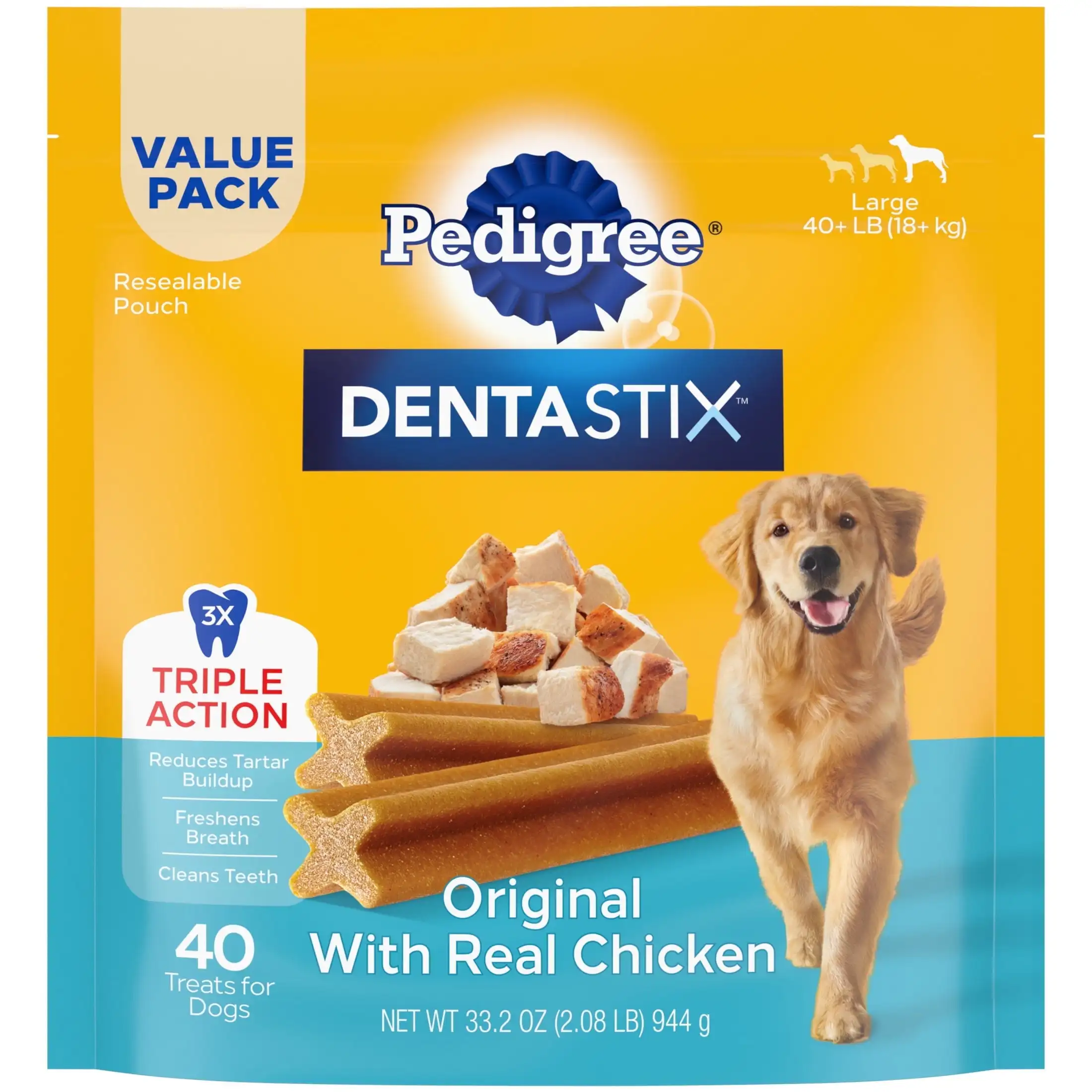 

Dentastix Original Flavor, Large Breed Dog Treats, 2.08 lb Bag