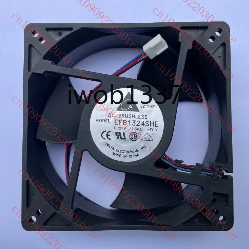 

Well Tested EFB1324SHE DC 24V 1.38A 3-wire 127*127*38mm Server Cooler Fan