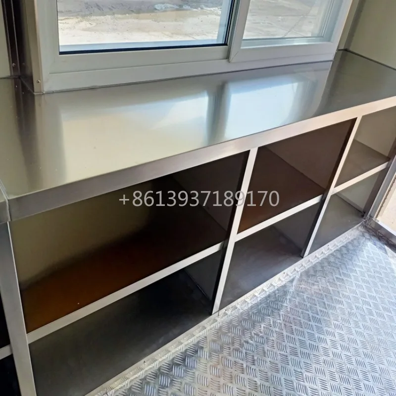 Mobile Truck Food 4 Wheels Water Sinks Big Service Window Classic Cook Outdoor Vending Trailer