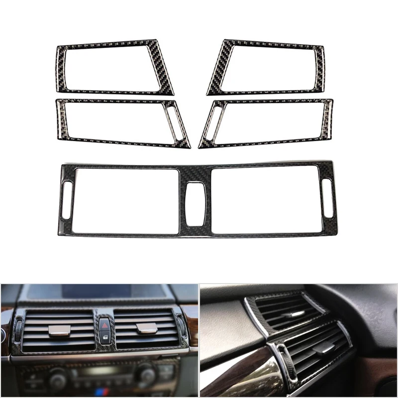 

For BMW X5 X6 E70 E71 2008 2009 2010 2011 2012 2013 Carbon Fiber Center / Side Air Condition Air Outlet Cover Protective Trim
