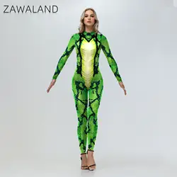 Zawaland Green Snake Bodysuit Carnival Animal Cosplay Costume Themed Parties Outfit Comfortable Fit Jumpsuit Festival Clothes