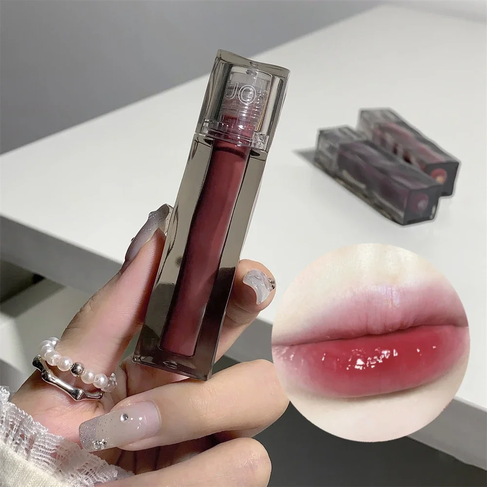 Rouge à Lèvres en Verre Miroir Rouge Foncé et Marron, Cosmétique Longue Durée, Maquillage Sexy pour Femme, Teinte Jules, 256 Velours, Châtaigne, Brcorporelle, Imperméable