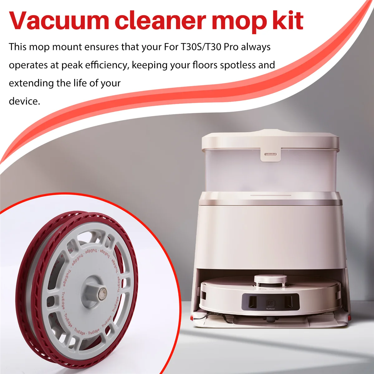 2-teiliger Mopphalter für Ecovacs T30S/T30 Pro Roboter-Staubsauger, Mopp-Set, Mopp-BoardM14K