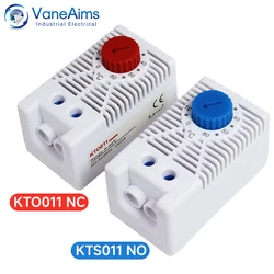 KTS011 KTO011 DIN rail Thermoregulator Mechanical Switch NO NC 60℃ Cooling Heating Industrial Cabinet Panel Thermostat 220 volt