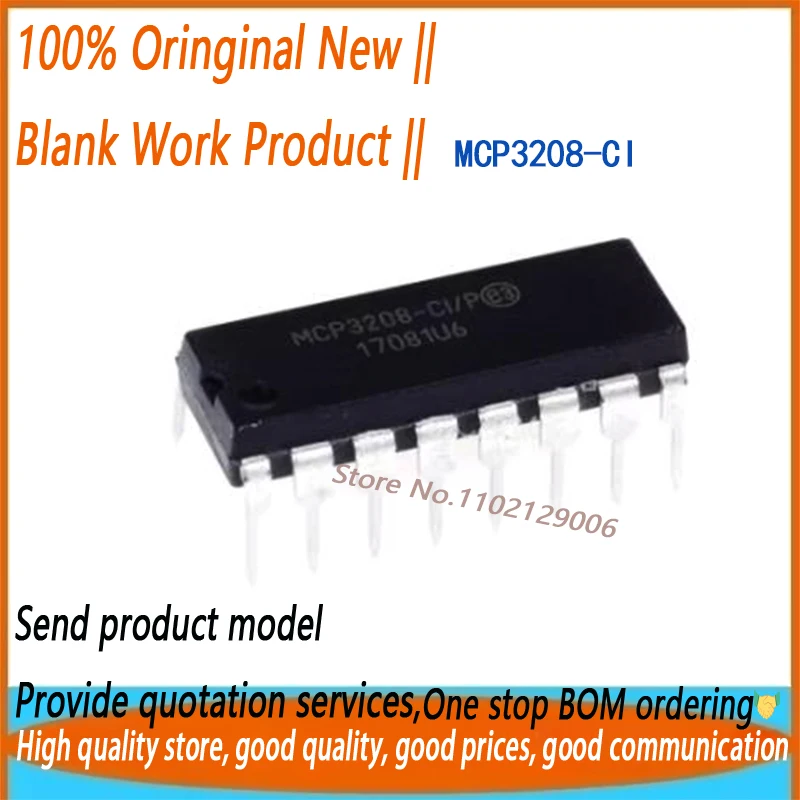 1-50Pcs MCP3208-CI/…