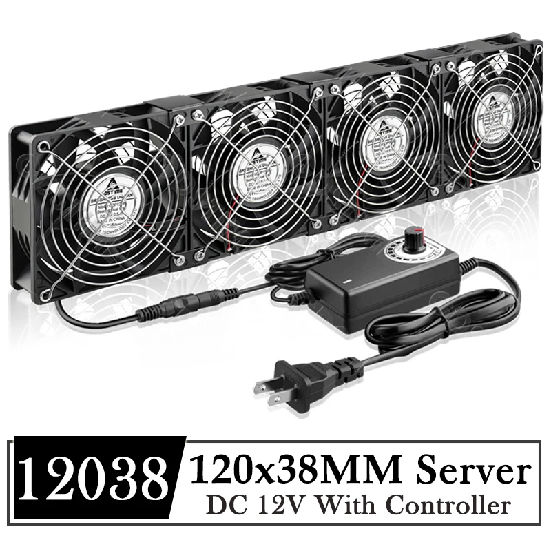 GDSTIME 120mm Server Fan DC 12V 220V 120MM*38MM Btc Mining Machine Chassis Workstation Cabinet Radiator 12cm Mining Computer Fan