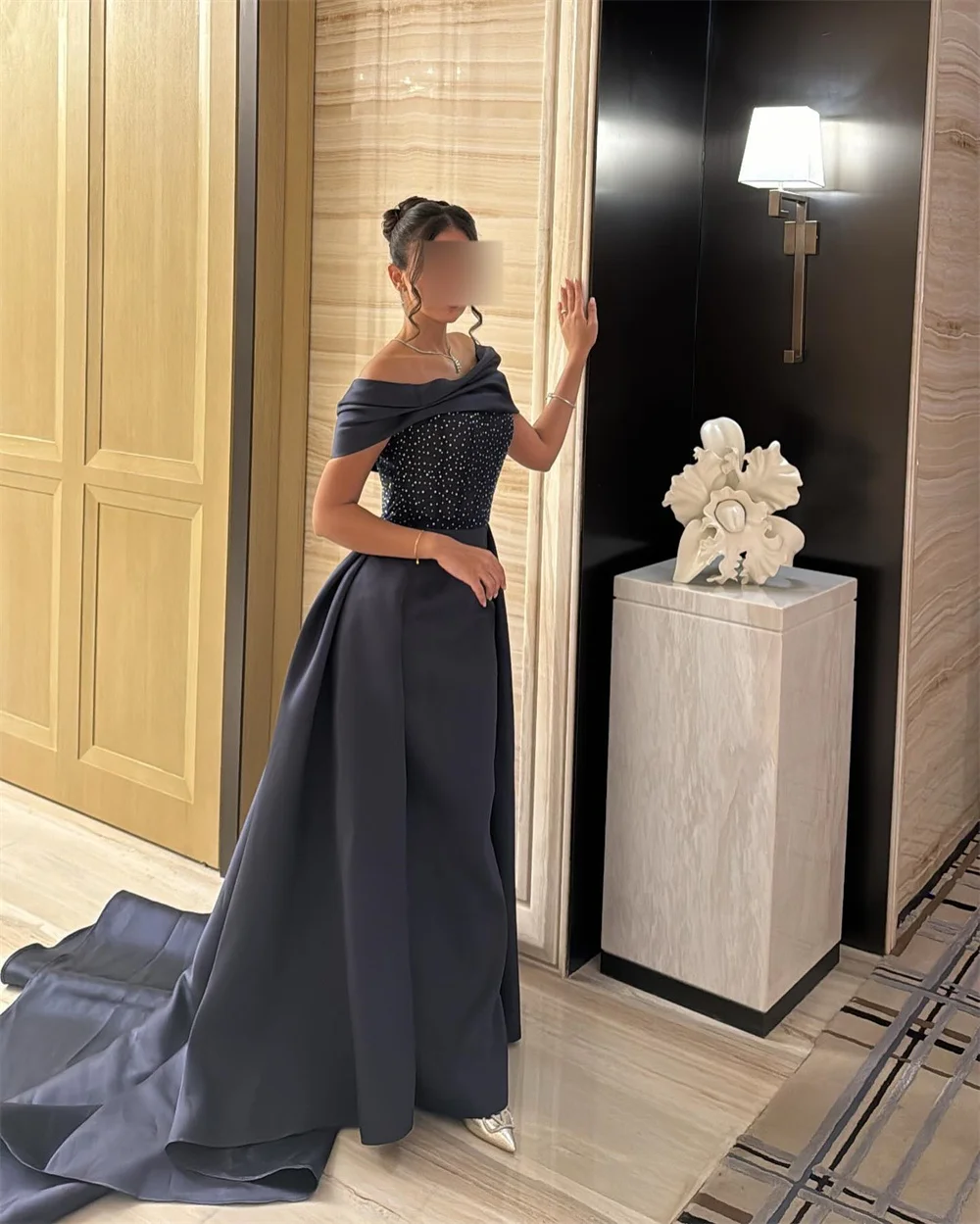 Customized Evening Gown Formal Prom Dress Dearin Off-the-shoulder Ball Floor Length Skirts Draped Bead Ruffle Bespoke Occasion D