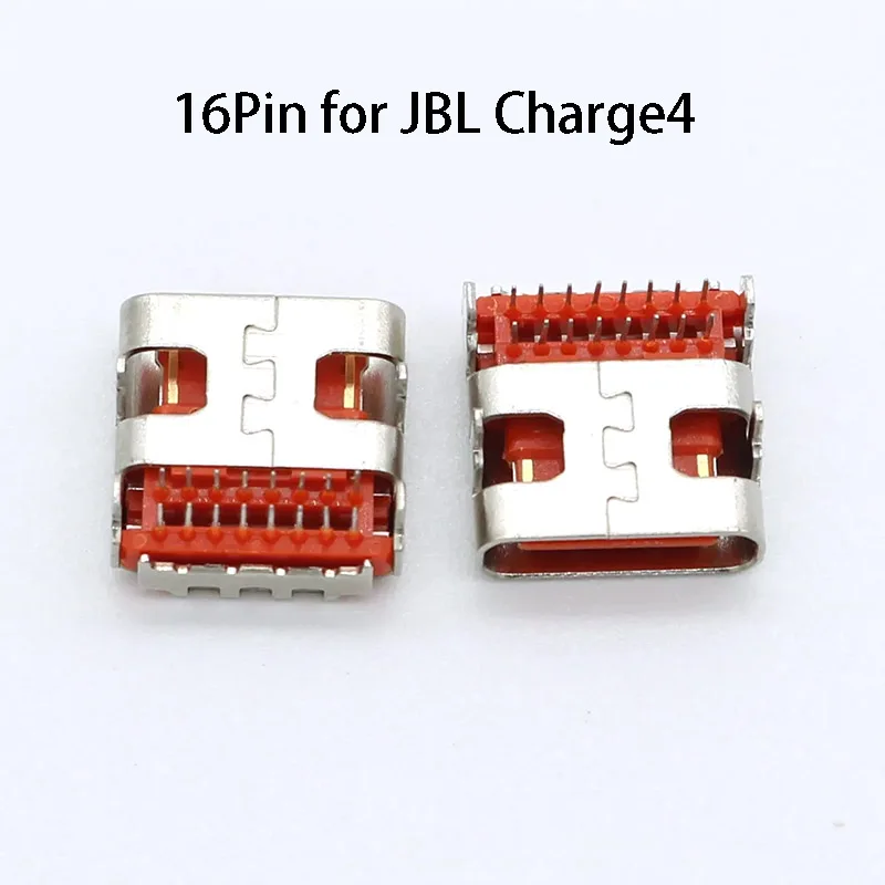 

1PC Orange Red 16P Usb Type C Charge Port Jack Socket Plug Connector Repair Parts Mobile Tablet PC Laptop 16Pin for JBL Charge4