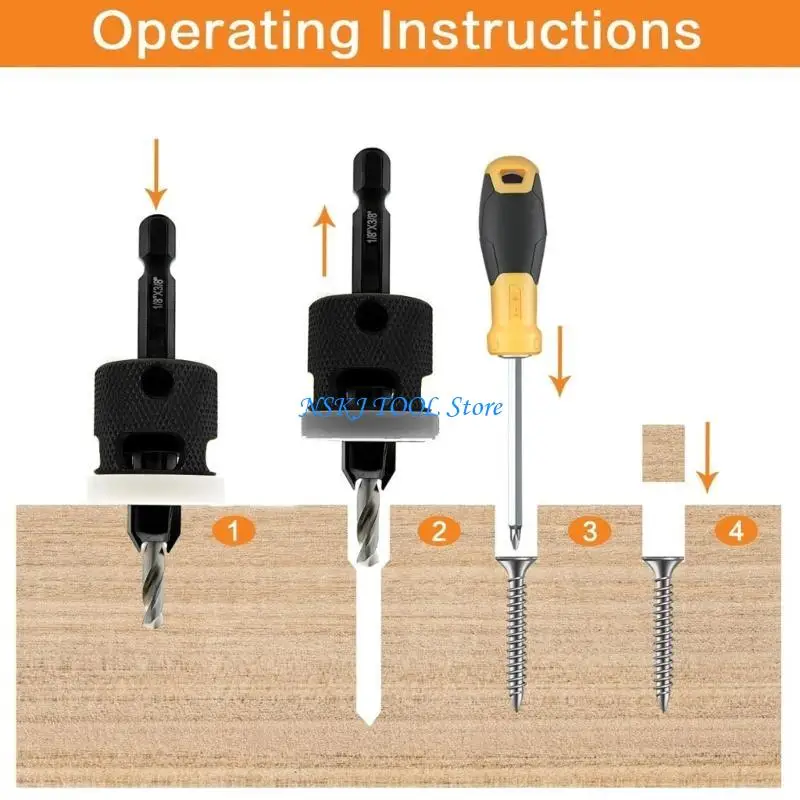

L8RC Countersink Drill Bits Adjustable Countersink Drill Cone Bit Countersink Drill Cone Bit Hole Drilling Opening Tool
