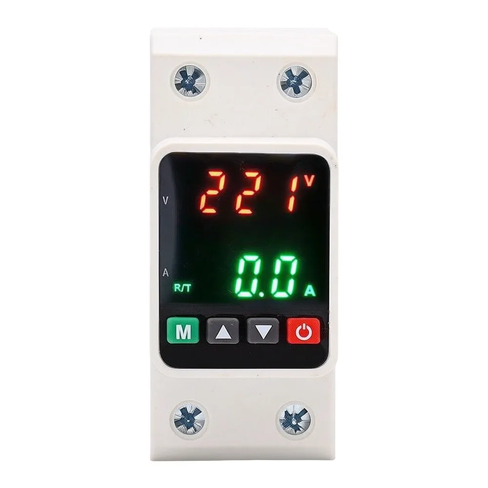 Din for rail Voltage Protection Device for 220V AC Systems with Adjustable Overcurrent Threshold 1 20 Times and Monitoring