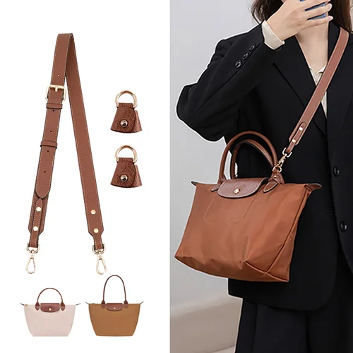 Nuevas correas ajustables para bolso Longchamp, bolsos cruzados de repuesto, bolso, correa ancha para el hombro, cuero Real ajustable