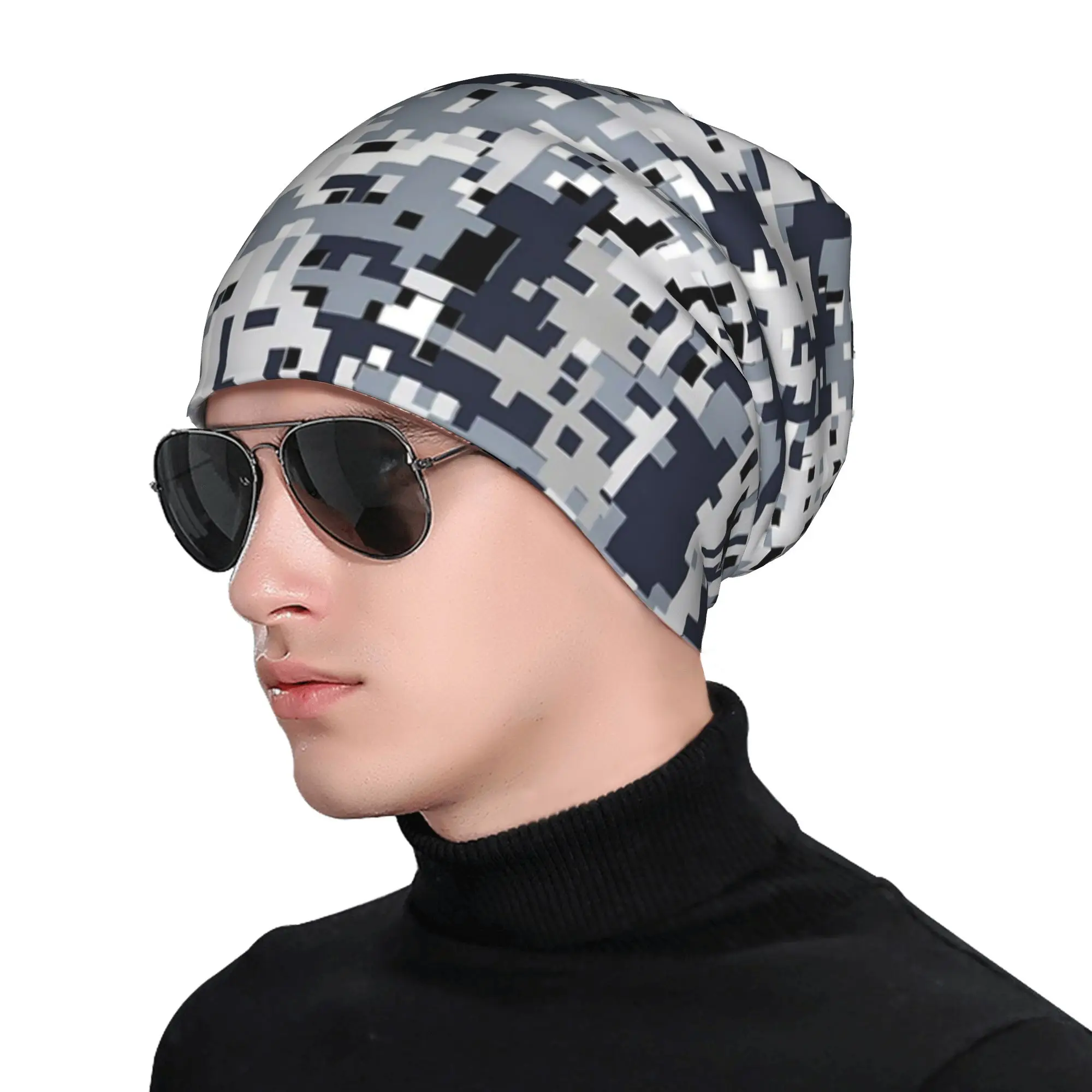 Urban Style Camouflage Bonnet Hats Casual Street Multicam Military Skullies Beanies Hats Men's Women's Warm Dual-use Cap